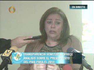 Transparencia Venezuela: "Ni a mitad de año vamos a llegar con este presupuesto para el año 2014"