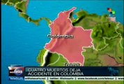 Accidente de camión en Colombia deja 4 muertos y 30 heridos