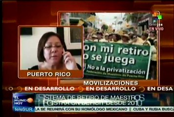Docentes en Puerto Rico protestan contra reforma a sistema de retiro