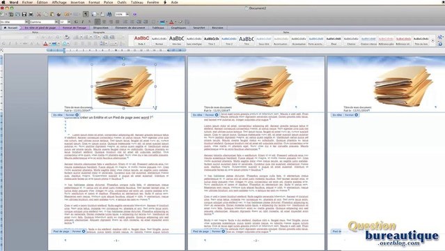 Comment créer un entête et pied de page partie 2 : Personnalisation