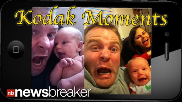 CUTE!: New Dad Mimics His Baby?s Funny Faces in Photos Going Viral