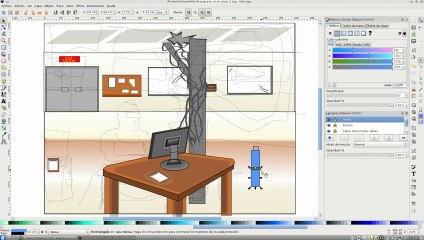 Inkscape dibujando una mesa de trabajo