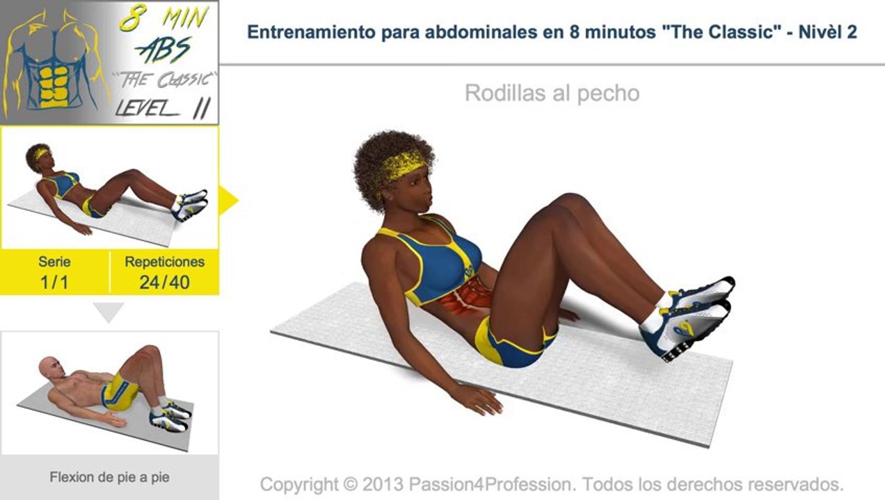 Entrenamiento para abdominales en 8 minutos - Nivel 2