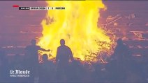 Des supporters serbes mettent le feu au stade
