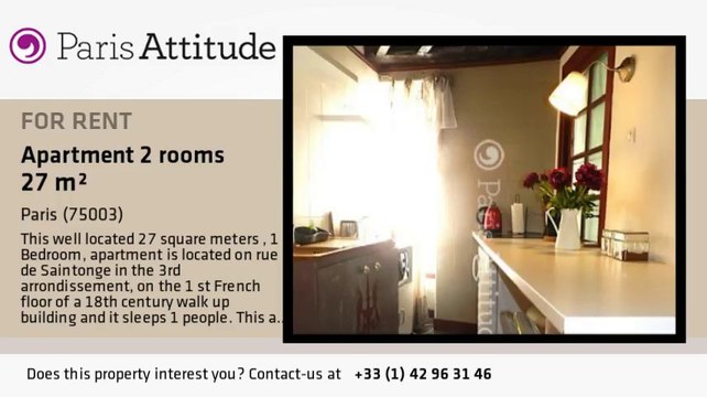 1 Bedroom Apartment for rent - Temple, Paris - Ref. 8510