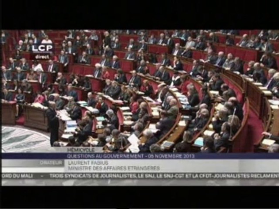 Laurent Fabius à l'Assemblée nationale - Journalistes assassinés au Mali (05/11/2013)