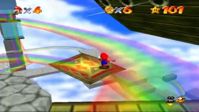 Super Mario 64 - Course Arc-en-Ciel - Etoile 6 : L'arc-en-ciel et au-delà
