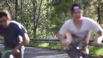 Excited Scooter Guy vs Guard Rail - Video