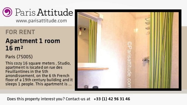 Studio Apartment for rent - Port Royal, Paris - Ref. 6962