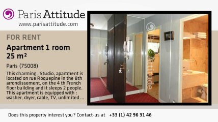 Studio Apartment for rent - Miromesnil, Paris - Ref. 8249