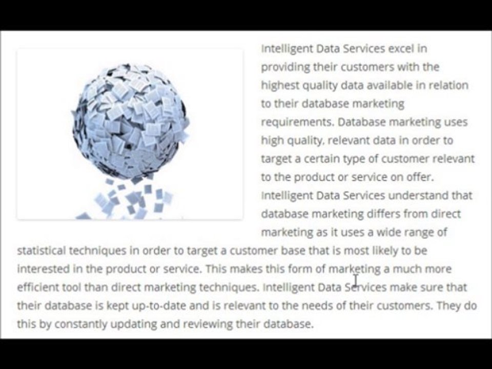 Intelligent Data Services | Database Marketing