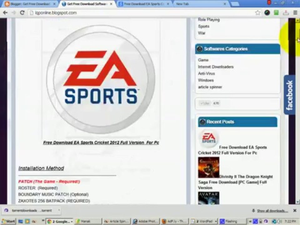 Free Download EA Sports Cricket 2012 Full Version For Pc video