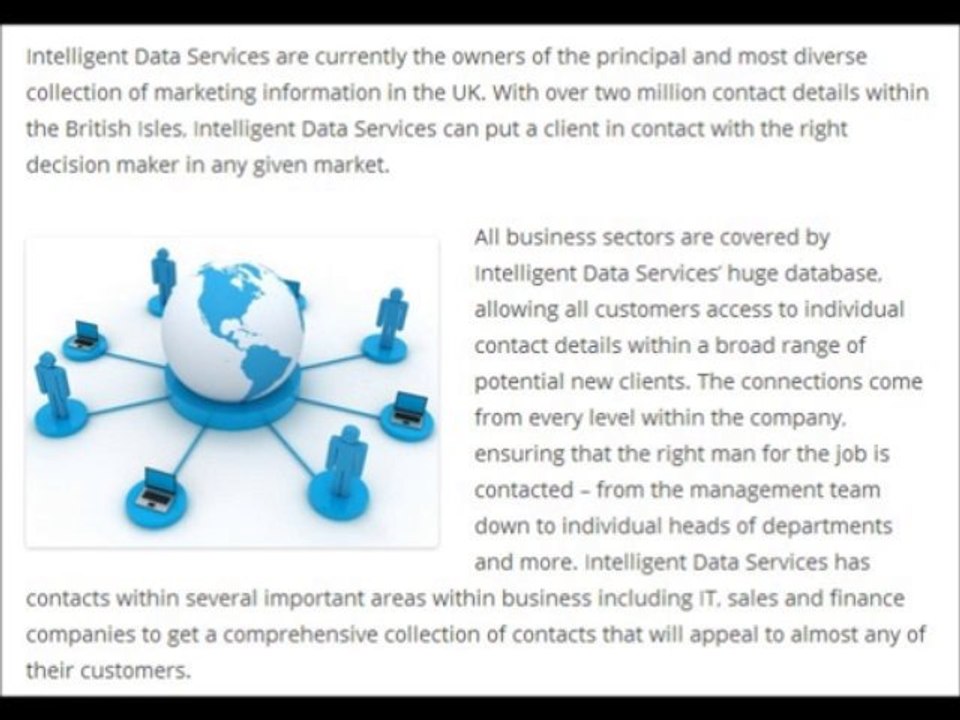 Intelligent Data Services l Business to Business Correspondence