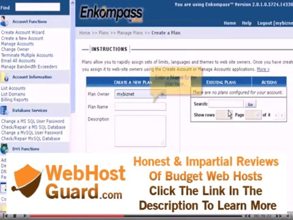 How to setup hosting plans in Enkompass
