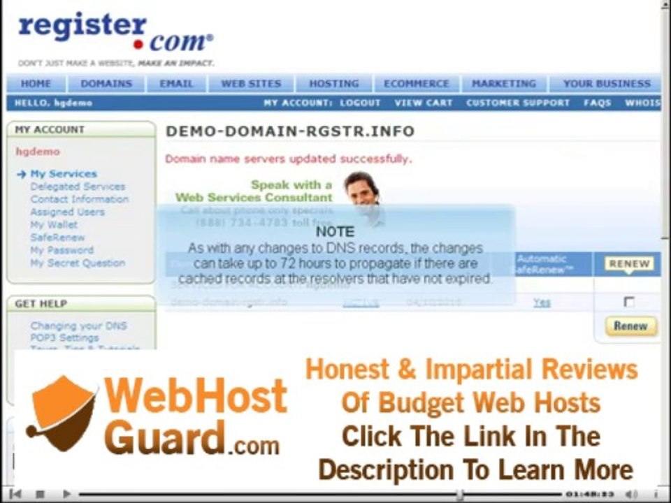 Register com   Changing name servers - Adult-Hosting.com