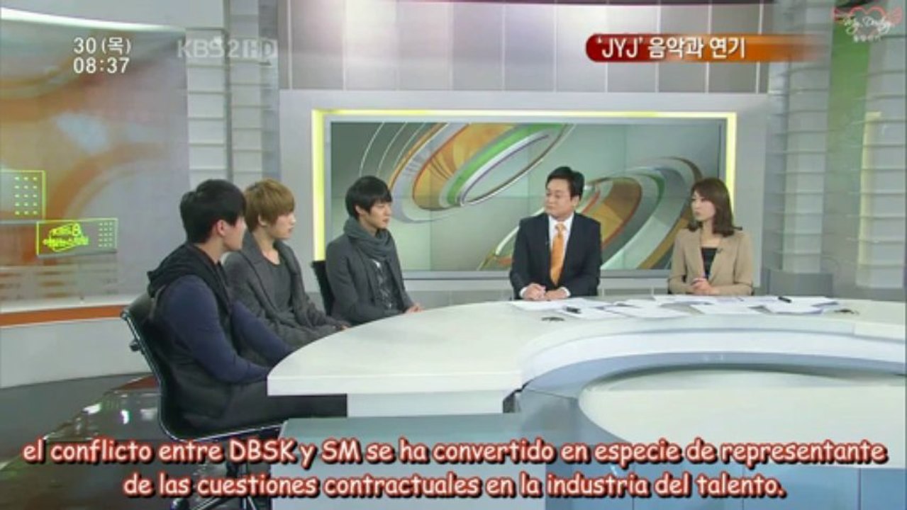 [Sub Esp]101230 JYJ - KBS News Time [MyDestinyFS]