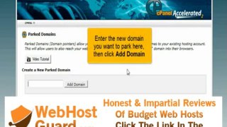 Parking a Domain on a hosting account in CPANEL