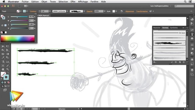 Tutoriel Illustrator CC : Forme artistique dans Illustrator CC | video2brain.com