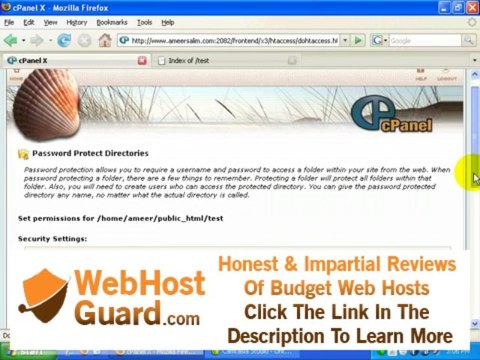 Password Protect a Directory or Folder in cpanel hosting panel video series 17