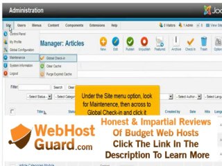 How to use Global Check-in with Joomla | FastDot Cloud Hosting