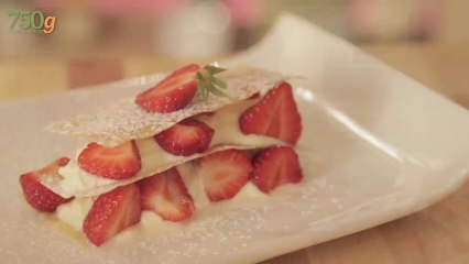 Recette de Millefeuilles croustillant à la chantilly - 750 Grammes