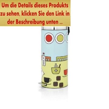 Angebote Brabantia Treteimer Retro Bin, Mülleimer, Abfalleimer, Papierkorb mit Kunststoffeinsatz und Flüsterdeckel, Pop...