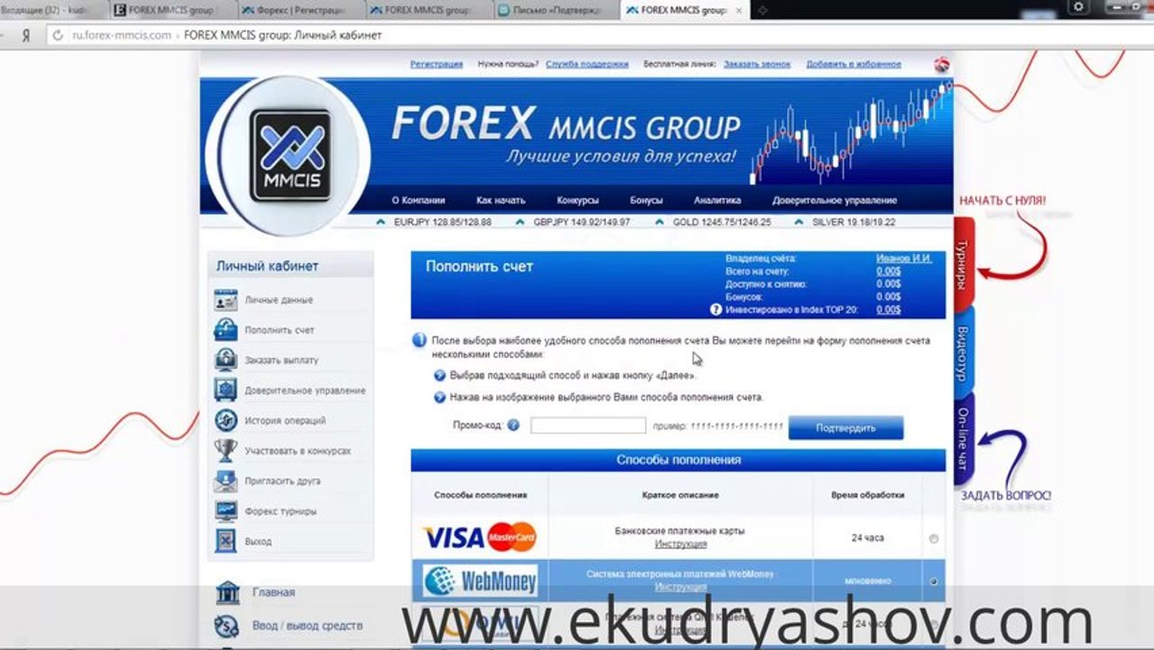 Forex MMCIS Group Регистрация в компании