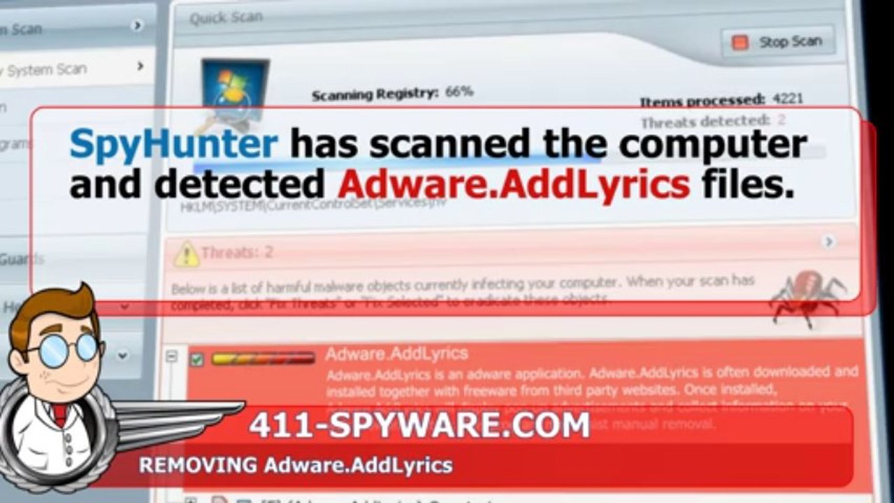 How to remove Adware.Addlyrics