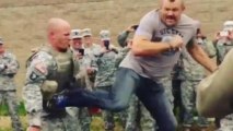 UFC Legend Chuck Liddell Delivers Spinning Back Kick to Soldier