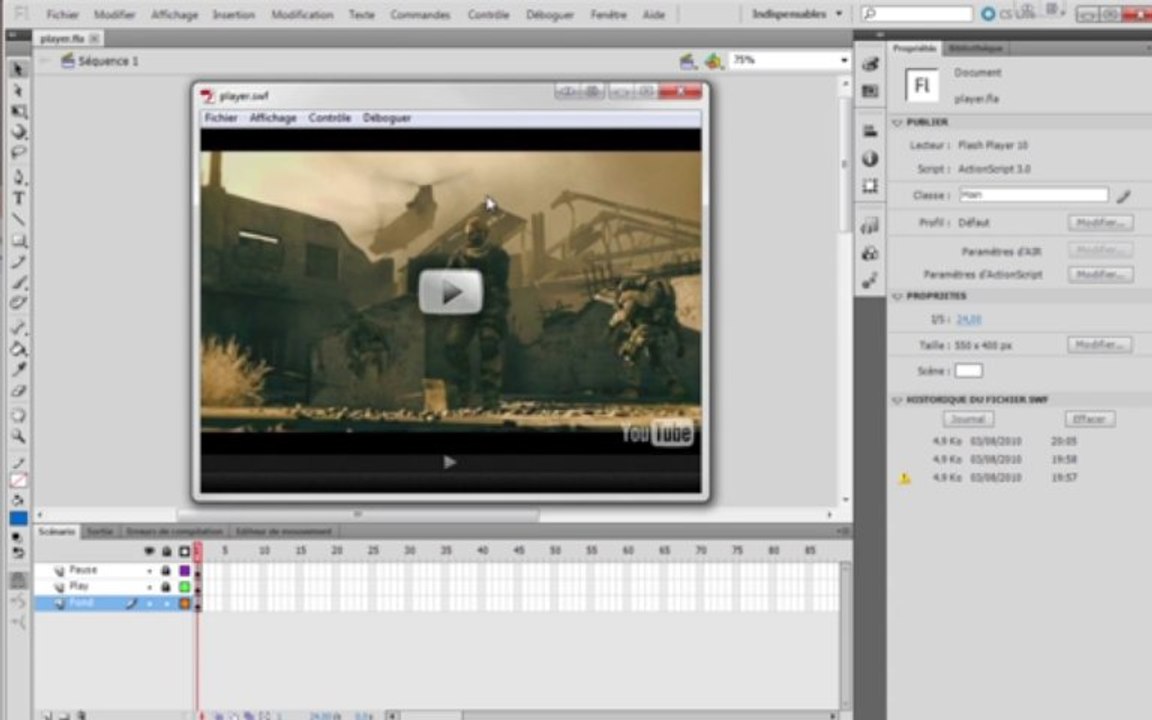 Tutoriel Flash - Créer un player flash : Les Contrôles
