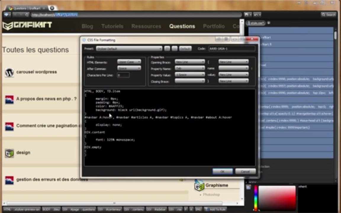 Tutoriel HTML/CSS - Editeur CSS : Stylizer