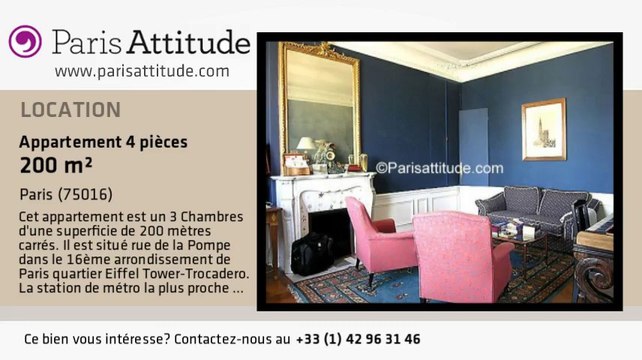 Appartement 3 Chambres à louer - Rue de la Pompe, Paris - Ref. 4908