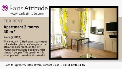 1 Bedroom Apartment for rent - Place des Vosges, Paris - Ref. 7364