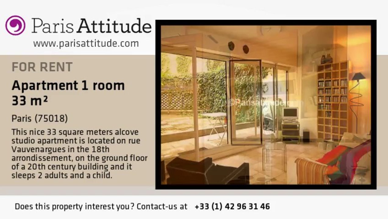 Alcove Studio Apartment for rent - Montmartre, Paris - Ref. 1542