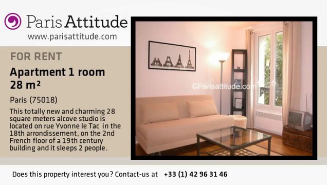 Alcove Studio Apartment for rent - Sacré Cœur, Paris - Ref. 673