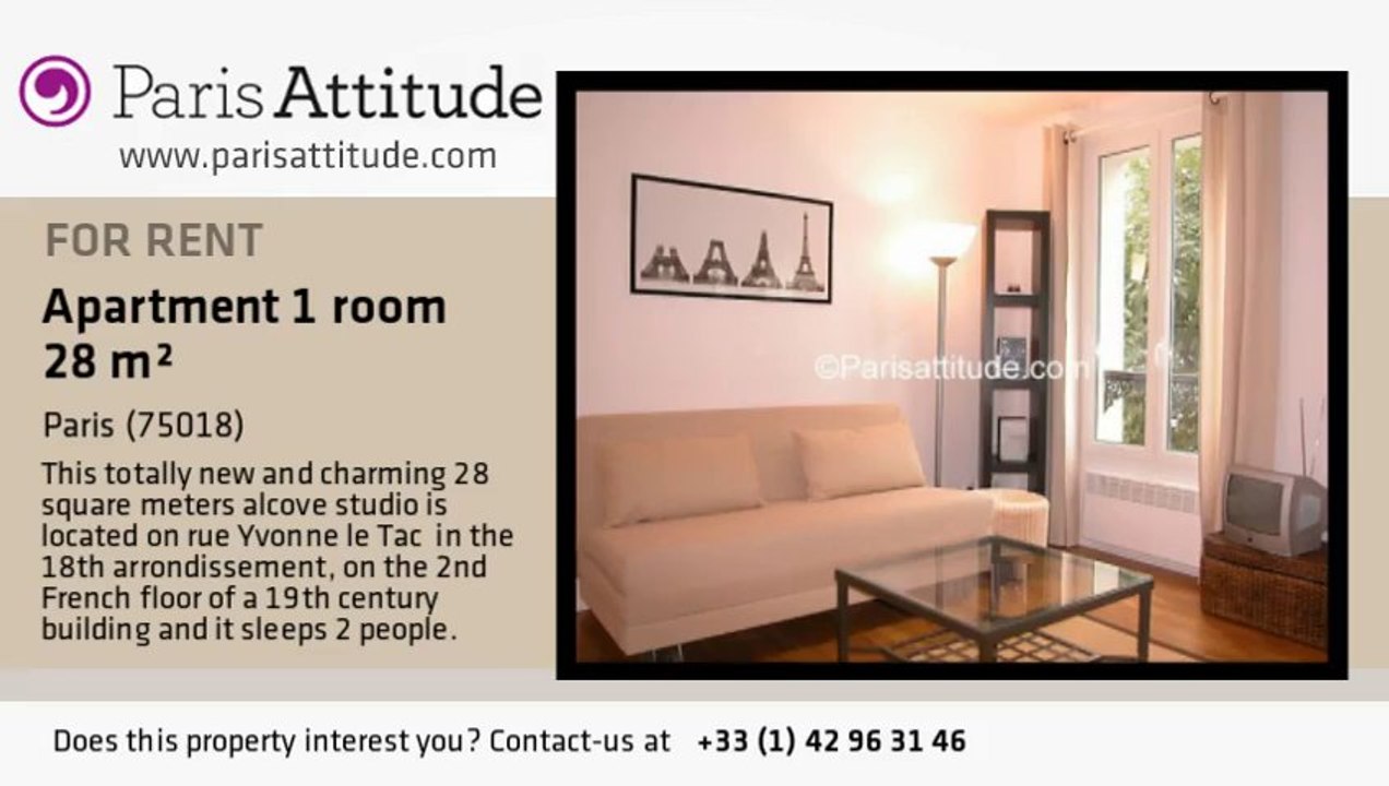 Alcove Studio Apartment for rent - Sacré Cœur, Paris - Ref. 673