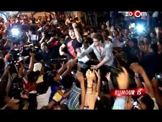 Krrish 3 - Hrithik Roshan & Vivek Oberoi at a theatre