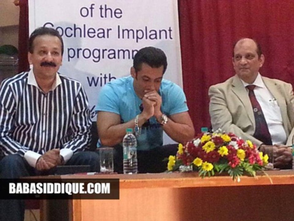 Baba Siddique and Salman Khan Supporting the Cochlear Implant program