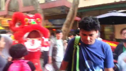 Chinese dragon dance in chinatown