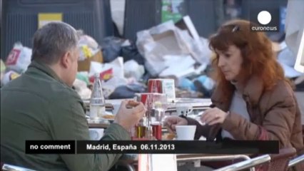 Rubbish piles up in Madrid 
