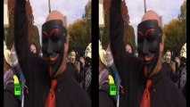 'We are Legion!' Video of hundreds of Anonymous activists marching in US & Brazil
