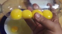 Separating 5 Egg Yolks with a Water Bottle