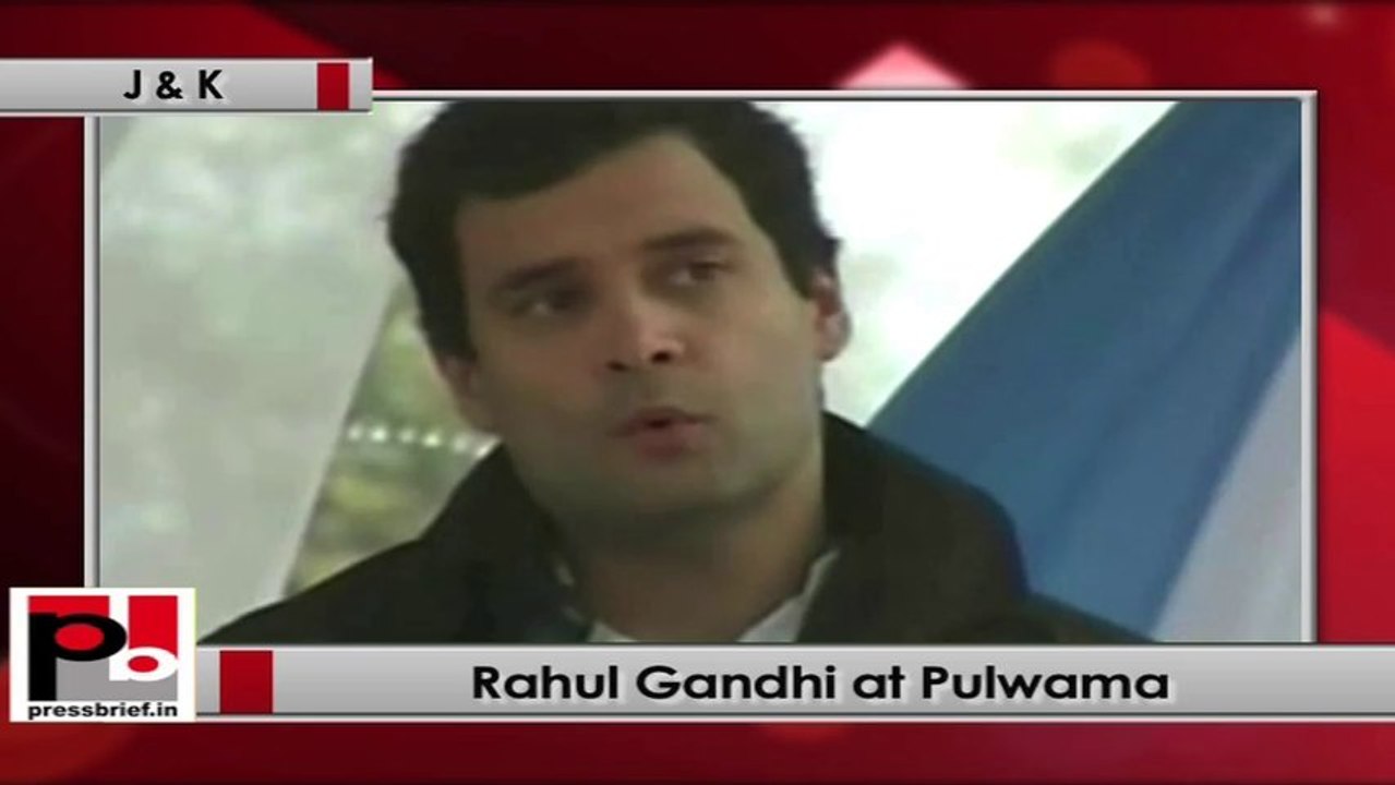 Rahul Gandhi in Pulwama (J&K) addresses gathering after inaugurating cold-storage factory