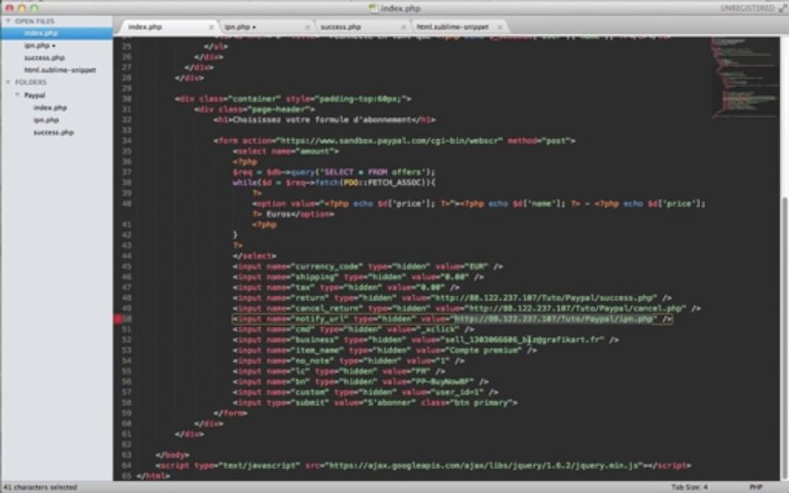 Tutoriel PHP - Paiement Paypal
