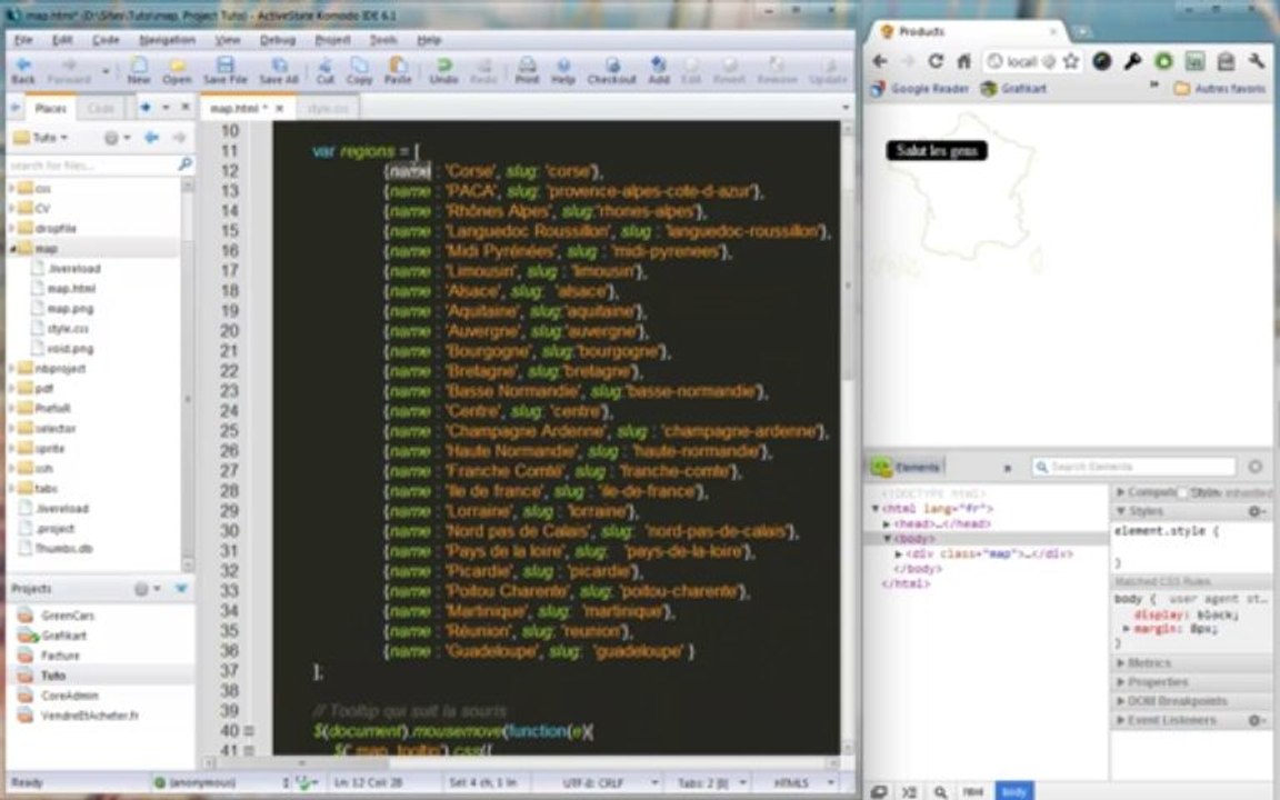 Tutoriel jQuery - Créer une carte interactive