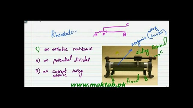 FSc Physics Book2, CH 13 LEC 7 Rheostate