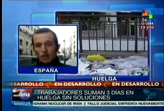 Trabajadores del aseo urbano se mantienen en huelga general en España