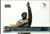 Evo Morales inaugura estatua del comandante Hugo Chávez