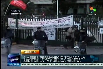 Desalojan en Grecia a trabajadores de la TV Pública