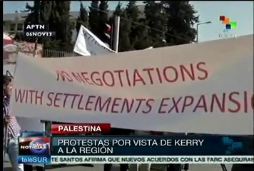 Palestinos condenan visita de John Kerry a Cisjordania